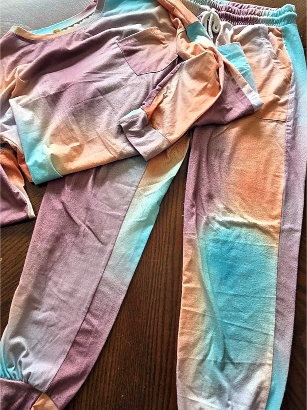 Color Block Jogger Set in Pink & Blue Like New
